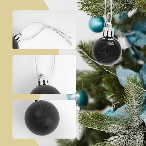 GOOTRADES Set of 24 Mini Shatterproof Christmas Balls Tree Ornaments Party Decoration, 3cm/1.18'' (Silver) in Saudi Arabia