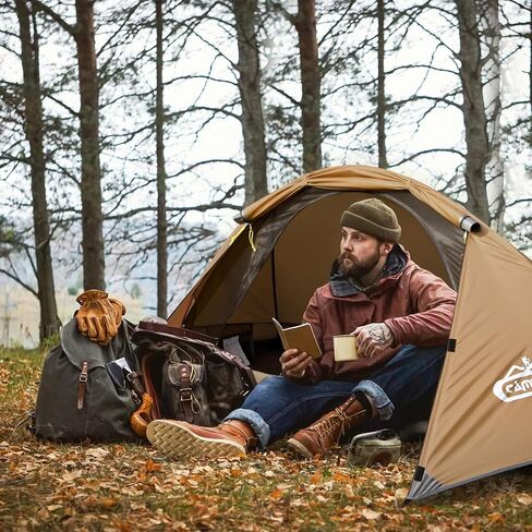 camppal 1 Person Tent for Camping Hiking Mountain Hunting Backpacking Tents 4 Season Resistance to Windproof Rainproof and Waterproof in Kuwait
