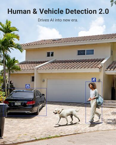 كاميرا أمان ANNKE PoE، كاميرا IP Turret بدقة 4K مع تقنية الذكاء الاصطناعي للكشف عن الإنسان/المركبة، صوت، زاوية عريضة 2.8 مم، وصول عن بعد، رؤية ليلية 100 قدم 2.0، IP67، H.265+، دعم بطاقة TF سعة 256 جيجابايت-C800 in Kuwait