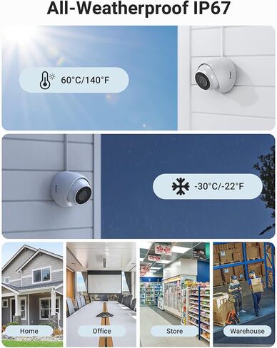 كاميرا أمان ANNKE PoE، كاميرا IP Turret بدقة 4K مع تقنية الذكاء الاصطناعي للكشف عن الإنسان/المركبة، صوت، زاوية عريضة 2.8 مم، وصول عن بعد، رؤية ليلية 100 قدم 2.0، IP67، H.265+، دعم بطاقة TF سعة 256 جيجابايت-C800 in Kuwait