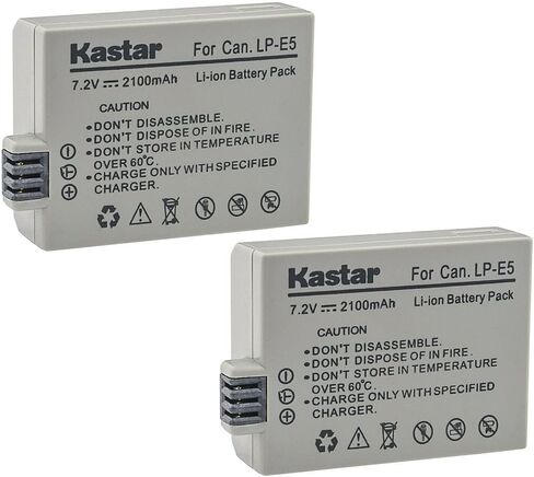 Kastar 1-Pack LP-E5 Battery 7.2V 2100mAh Replacement for Canon EOS Rebel XSi, EOS Rebel XS, EOS Rebel T1i, EOS 450D, EOS 500D, EOS 1000D, EOS Kiss F, EOS Kiss X2, EOS Kiss X3 Camera in Saudi Arabia
