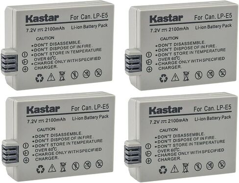Kastar 1-Pack LP-E5 Battery 7.2V 2100mAh Replacement for Canon EOS Rebel XSi, EOS Rebel XS, EOS Rebel T1i, EOS 450D, EOS 500D, EOS 1000D, EOS Kiss F, EOS Kiss X2, EOS Kiss X3 Camera in Saudi Arabia