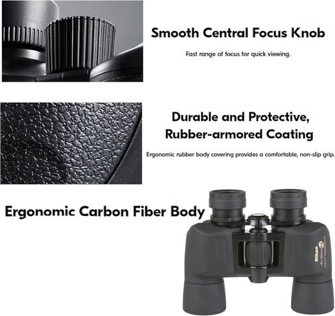 Nikon Action Extreme 8x40 ATB Binoculars (7238) All Terrain Waterproof Binoculars Bundle, Black, with Nikon Lens Pen, Carry Case, and Lens Cloth - High Powered Multipurpose Binoculars for Adults in Saudi Arabia