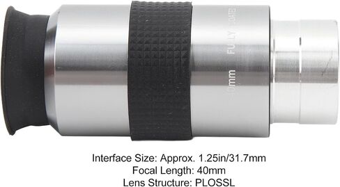 40mm 1.25 Inch Telescope Eyepiece, Wide Field of View, Multi Coated Optics for Moon Planets Star Clusters, Aluminum Alloy Construction with Soft Rubber Eyecup in Saudi Arabia