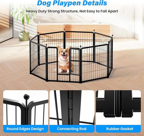 HealSmart Dog Playpen Indoor, Puppy Playpen Indoor for Yard, Camping, Heavy Duty Dog Pen in Kuwait