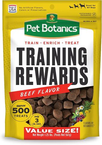 Pet Botanics 20 oz. Pouch Training Rewards Soft & Chewy Large Bites, Bacon Flavor, with 250 Treats Per Bag, The Choice of Top Trainers, for Large Breed Sizes in Kuwait