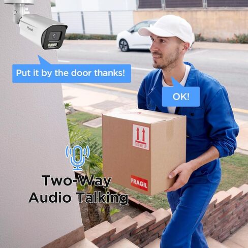 كاميرا IP Bullet PoE بدقة 5 ميجابكسل مع أضواء مزدوجة ذكية رؤية ليلية كاملة الألوان، كاميرا مراقبة فيديو سلكية عالية الدقة في الهواء الطلق، محادثة صوتية ثنائية الاتجاه، مقاومة للماء IP67، كشف الإنسان بالذكاء الاصطناعي، PB65-5MDL in Kuwait