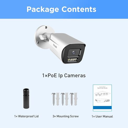 كاميرا IP Bullet PoE بدقة 5 ميجابكسل مع أضواء مزدوجة ذكية رؤية ليلية كاملة الألوان، كاميرا مراقبة فيديو سلكية عالية الدقة في الهواء الطلق، محادثة صوتية ثنائية الاتجاه، مقاومة للماء IP67، كشف الإنسان بالذكاء الاصطناعي، PB65-5MDL in Kuwait