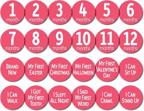 Baby Monthly Stickers | Infant Milestone Stickers | Newborn Stickers | Month Stickers for Girl or Boy (Set of 24) (Blue/Green) in Saudi Arabia