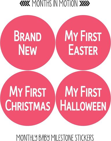 Baby Monthly Stickers | Infant Milestone Stickers | Newborn Stickers | Month Stickers for Girl or Boy (Set of 24) (Blue/Green) in Saudi Arabia