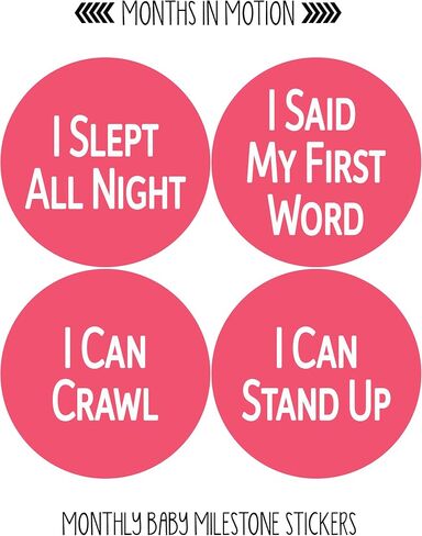 Baby Monthly Stickers | Infant Milestone Stickers | Newborn Stickers | Month Stickers for Girl or Boy (Set of 24) (Blue/Green) in Saudi Arabia