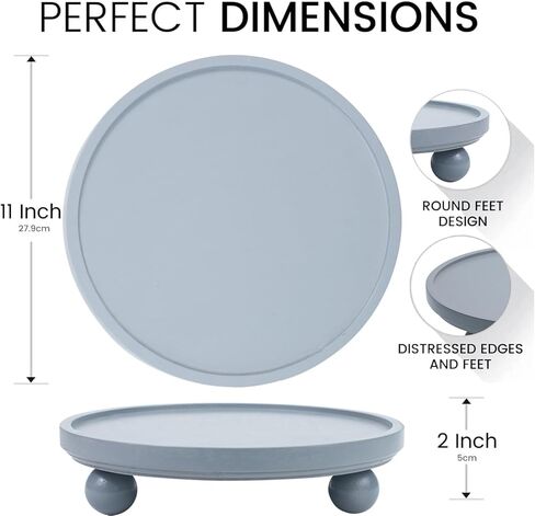 Kylavv Decorative Wooden Risers for Displays Round Wood Tray Risers for Decor, Farmhouse Pedestal Stand, Rustic Cake Stand Centerpiece Tray Counter Organizer for Kitchen Living Room Home Bathroom in Kuwait