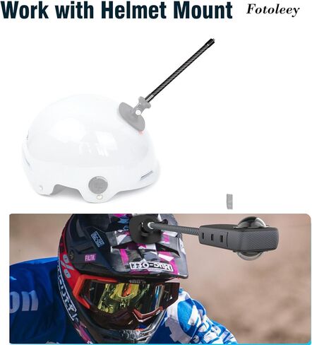 مجموعة قضيب تمديد كاميرا Fotoleey Action لـ Insta360 X4، X3، X2، RS، GoPro Hero 12، Hero 11، Hero 10، شريك تثبيت الدراجة/الدراجة النارية، مادة ألياف الكربون in Kuwait