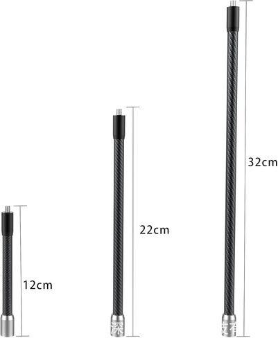 مجموعة قضيب تمديد كاميرا Fotoleey Action لـ Insta360 X4، X3، X2، RS، GoPro Hero 12، Hero 11، Hero 10، شريك تثبيت الدراجة/الدراجة النارية، مادة ألياف الكربون in Kuwait