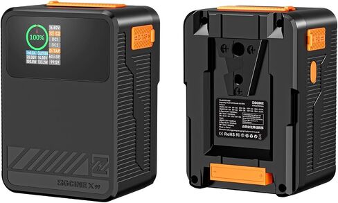 ZGCINE X99 V-Mount Battery,99Wh/14.8V Mini V-Mount Battery Support bidirectional 100W PD USB-C Fast Charger, withDual USB-C PD, D-TAP, Dual DC Port, 1.3-inch IPS Screen in Saudi Arabia