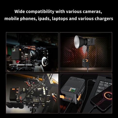 ZGCINE X99 V-Mount Battery,99Wh/14.8V Mini V-Mount Battery Support bidirectional 100W PD USB-C Fast Charger, withDual USB-C PD, D-TAP, Dual DC Port, 1.3-inch IPS Screen in Saudi Arabia