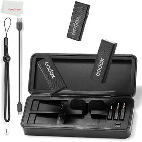 GODOX MoveLink Mini Microphone, White Kit2, Wireless Lavalier Microphone, for Photography, Vlog, Filmmaking, Speech, with 2 Transmitter 1 Receiver (Black Kit2 (Lightning)) in Saudi Arabia