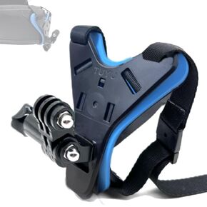 Motorcycle Helmet Chin Strap Mount for GoPro Footage/Stable POV, Attachament Accessories Kit for GoPro Hero 11 10 9 8 7 6 5(Blue)