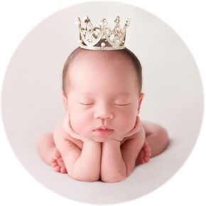 Zeroest Newborn Photography Crown Rhinestone Pearls Vintage Baby Photo Props Tiara Crystal Crown Maternity Photoshoot Prop