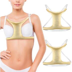 Vabean 2 Pcs Breast Pillow for Sleeping Chest Wrinkles Prevention Pillow Anti Wrinkle Breast Satin Pillow Breast Support Pillow for Women Breast Cancer Sleeping Supplies (Gold,Satin Fabric, Lace)