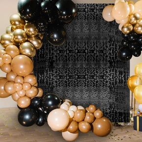 Ayfjovs Gold Shimmer Wall Backdrop-49 Pack 12x12" Panels, Gold Sequin Wall for Wedding Birthday Party Anniversary Photo Booths Stage Performances Runway Prom Background