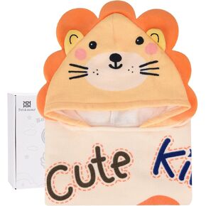 Bebamour Baby Hooded Towels Wearable Bath Towel for Boys Girls Absorbent Hooded Towel for Toddlers, 25"x 25", 0-6 Years (Pink)