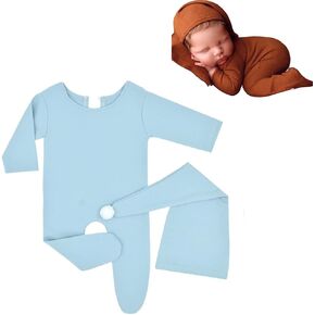Newborn Photography Outfits Boy Girls Hat Romper Bodysuit Newborn Outfits Photoshoot Costume Infant Photography Props