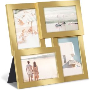 SONGMICS 4x6 Collage Picture Frames, Family Photo Collage Frame Set of 4 for Wall Decor, Glass Front, Wall Hanging or Tabletop, White