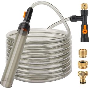 hygger Bucket-Free Aquarium Water Change Kit Fish Tank Auto Siphon Pump Gravel Cleaner Tube with Long Hose Water Changer Maintenance Tool 25-FEET