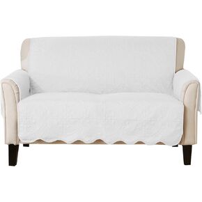 Great Bay Home Printed Twill Arm Chair Slipcover. One Piece Stretch and Strapless Arm Chair Cover for Living Room. Fallon Collection Slipcover. (Charcoal)