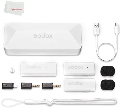 ميكروفون GODOX MoveLink Mini، طقم أبيض 2، ميكروفون لاسلكي Lavalier، للتصوير الفوتوغرافي ومدونة الفيديو وصناعة الأفلام والخطاب، مع جهاز إرسال 1 وجهاز استقبال (أسود Kit2 (Type-C)) in Saudi Arabia