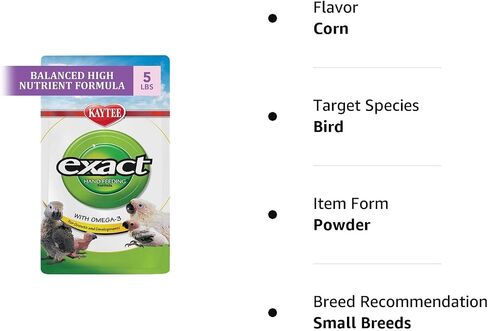 Kaytee Exact Hand Feeding Pet Bird Baby Food For Parrots, Parakeets, Lovebirds, Cockatiels, Conures, Cockatoos, and Macaws, 5 Pound in Saudi Arabia