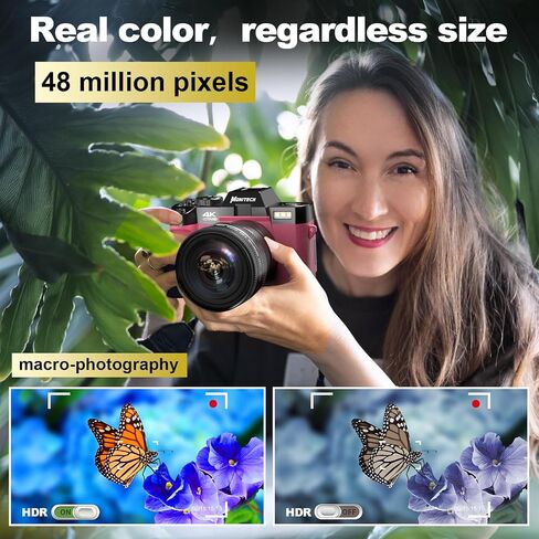 Digital Camera for Photography,13MP digital compact camera,4X digital Zoom,3inch Flip Screen, 52mm Wide Angle and Micro Lens2 Batteries,Cameras bag& Mic,32 GB TF Card in Saudi Arabia