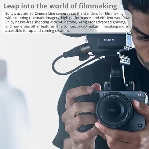 Sony Cinema Line FX30 Super 35 Camera (Body Only) Bundle with Sony E PZ 18-105mm f4 G OSS Power Zoom Lens and CFexpress Type A 160GB Memory Card (3 Items) in Kuwait