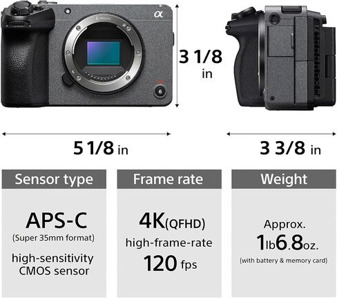 Sony Cinema Line FX30 Super 35 Camera (Body Only) Bundle with Sony E PZ 18-105mm f4 G OSS Power Zoom Lens and CFexpress Type A 160GB Memory Card (3 Items) in Kuwait