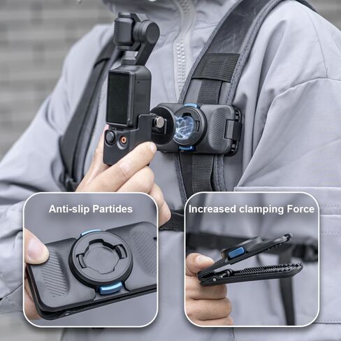 SUREWO Osmo Pocket 3 حامل مشبك مغناطيسي سريع الفك على الظهر، دوران 360 درجة مشبك سريع التركيب متوافق مع DJI Osmo Pocket 3 in Kuwait