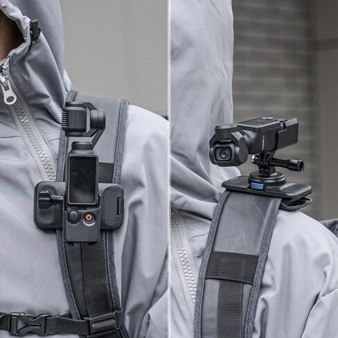 SUREWO Osmo Pocket 3 حامل مشبك مغناطيسي سريع الفك على الظهر، دوران 360 درجة مشبك سريع التركيب متوافق مع DJI Osmo Pocket 3 in Kuwait