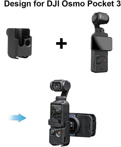 SUREWO Osmo Pocket 3 حامل مشبك مغناطيسي سريع الفك على الظهر، دوران 360 درجة مشبك سريع التركيب متوافق مع DJI Osmo Pocket 3 in Kuwait