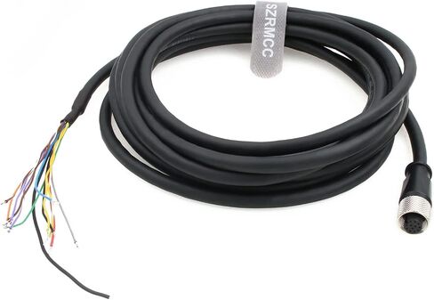M12 A-Code 12 دبوس أنثى لفتح كابل الطاقة I/O مع وظيفة القفل، كابل الشبكة الصناعية لـ Cognex in-Sight 7000 2000 8000 (5 متر) in Saudi Arabia