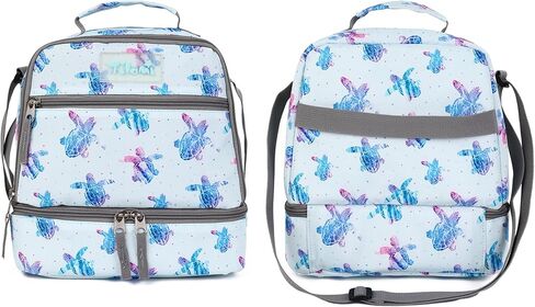 Tilami Lunch Bags Insulated Adjustable Strap Zipper, Water-Resistant Cooler Bags, Bento Bags for Kids Toddlers, Blue Wave in Kuwait