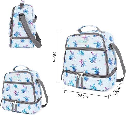 Tilami Lunch Bags Insulated Adjustable Strap Zipper, Water-Resistant Cooler Bags, Bento Bags for Kids Toddlers, Blue Wave in Kuwait