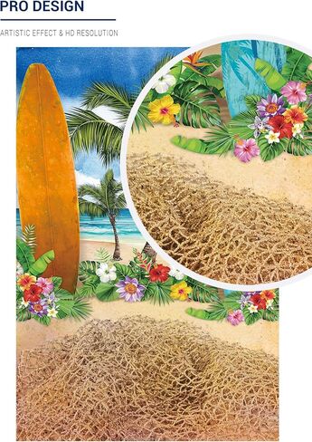 Allenjoy Summer Beach Ocean Backdrops for Photography Blue Sky Seaside Surfboard Background Tropical Palm Trees Kids Girls 1st Birthday Party Decor Banner Baby Shower 5x7ft Photoshoot Photo Booth Prop in Saudi Arabia