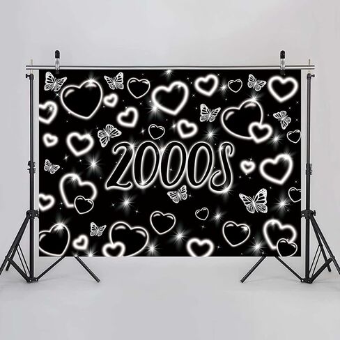 خلفية صور من أوائل العقد الأول من القرن الحادي والعشرين مقاس 7 × 5 أقدام Y2k، خلفية وردية لامعة على شكل قلب الحب للفتيات، خلفية تصوير فوتوغرافي لحفلات الأزياء المبكرة Y2k، لوازم حفلات أعياد الميلاد (2.1 × 1.5 متر) in Kuwait