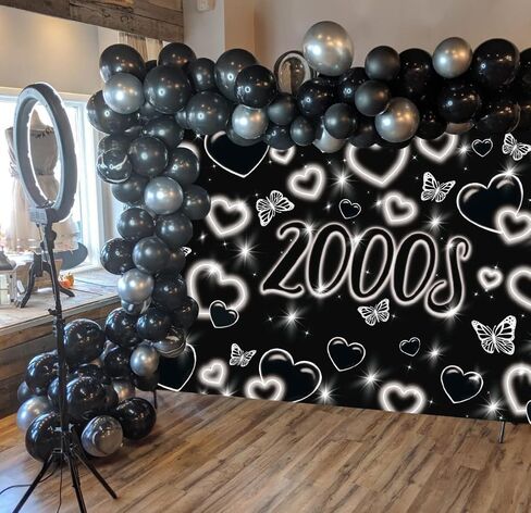 خلفية صور من أوائل العقد الأول من القرن الحادي والعشرين مقاس 7 × 5 أقدام Y2k، خلفية وردية لامعة على شكل قلب الحب للفتيات، خلفية تصوير فوتوغرافي لحفلات الأزياء المبكرة Y2k، لوازم حفلات أعياد الميلاد (2.1 × 1.5 متر) in Kuwait