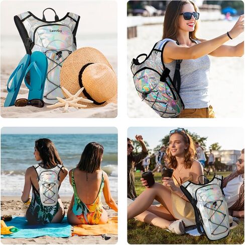Reflective Hydration Backpack, Hydration Pack - Water Backpack with 2L Hydration Bladder, Essential for Festivals - Rave Hydration Pack for Hiking, Running, Cycling, and Festivals in Saudi Arabia
