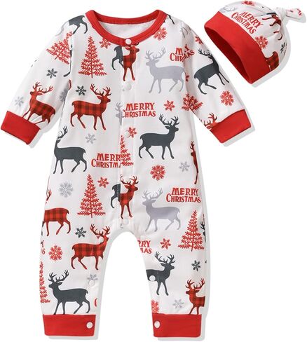 Aalizzwell Newborn Infant Baby Boys Girls Christmas Romper in Saudi Arabia