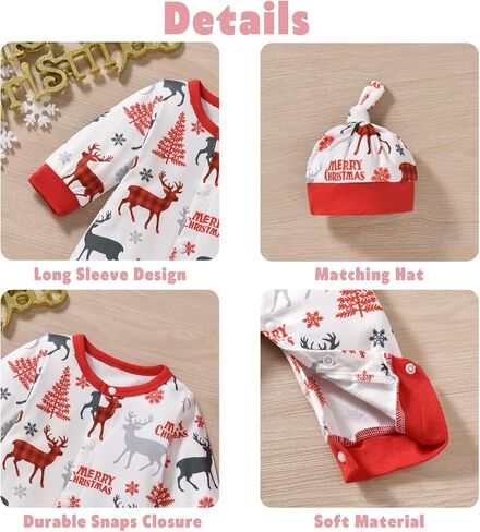 Aalizzwell Newborn Infant Baby Boys Girls Christmas Romper in Saudi Arabia