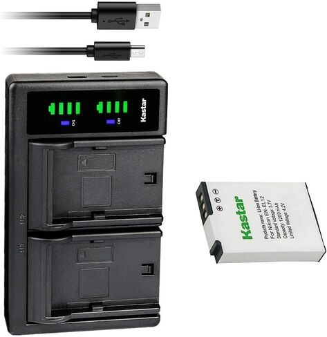 Kastar 2-Pack Battery and LTD2 USB Charger Replacement for Nikon Coolpix S1100pj, Coolpix S1200pj, Coolpix S6000, Coolpix S6100, Coolpix S6150, Coolpix S6200, Coolpix S6300, Coolpix S8000 Cameras in Saudi Arabia