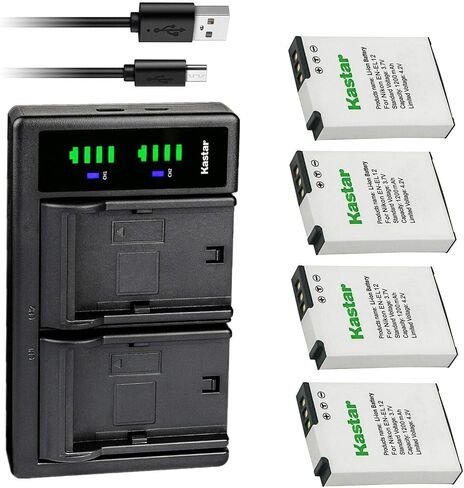 Kastar 2-Pack Battery and LTD2 USB Charger Replacement for Nikon Coolpix S1100pj, Coolpix S1200pj, Coolpix S6000, Coolpix S6100, Coolpix S6150, Coolpix S6200, Coolpix S6300, Coolpix S8000 Cameras in Saudi Arabia