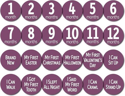 Baby Monthly Stickers | Infant Milestone Stickers | Newborn Stickers | Month Stickers for Girl or Boy (Set of 24) (Blue/Green) in Saudi Arabia